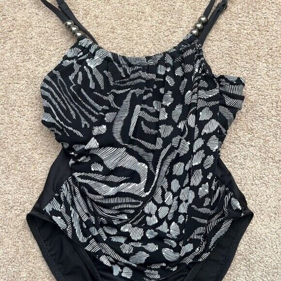 Magicsuit Lisa Drape Underwire Composition Design One Piece Swimsuit - Picture 3 of 10